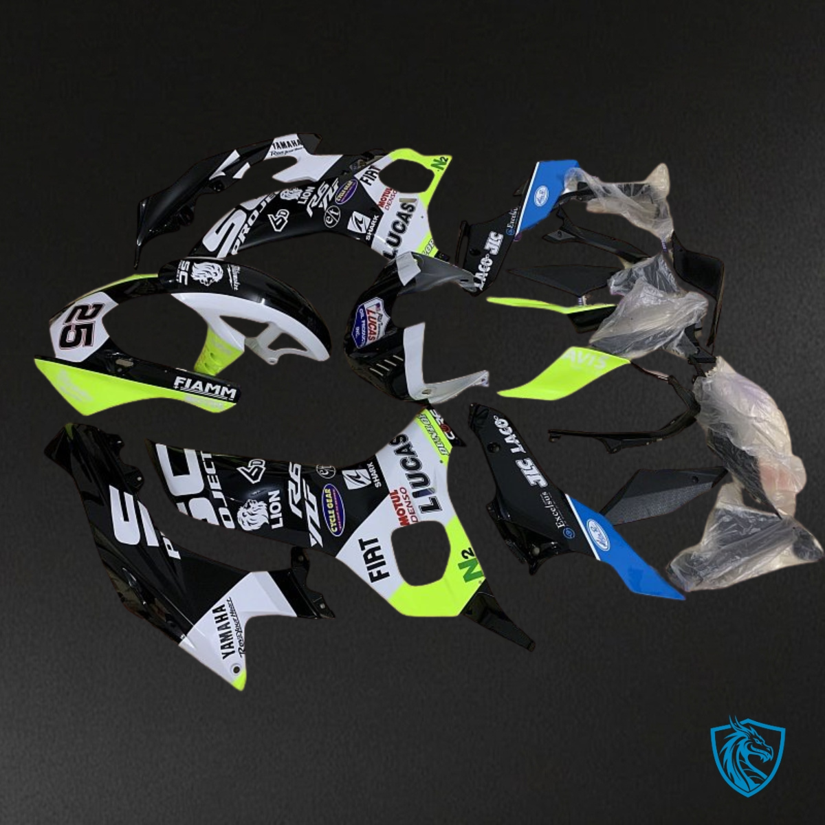 Yamaha YZF R6 (2017-2019) Black, Yellow & White Fairings Kit | ABS Bodywork