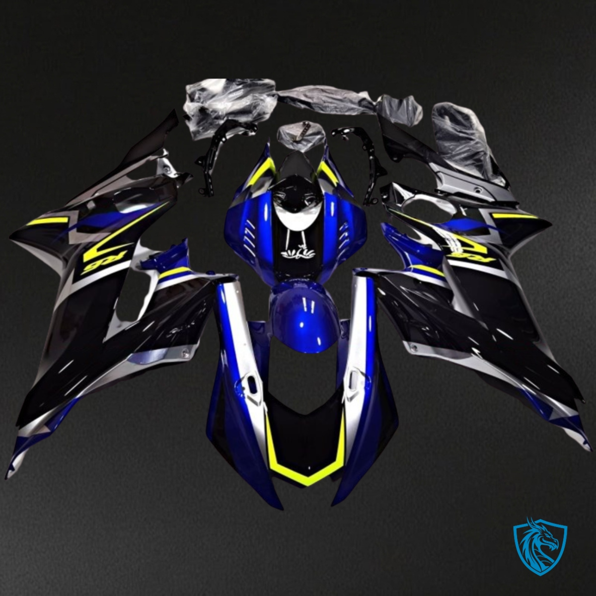 Yamaha YZF R6 (2017-2019) Black, Blue & Yellow - Custom ABS Fairing Kit