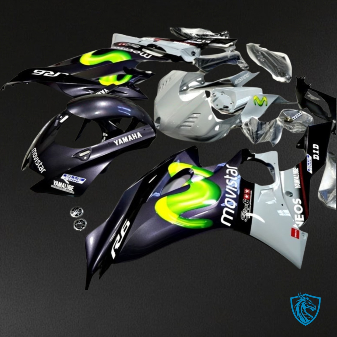 Yamaha YZF R6 (2017-2019) Black & Gloss Gray - MERGEment Motorcycle Fairings Kit