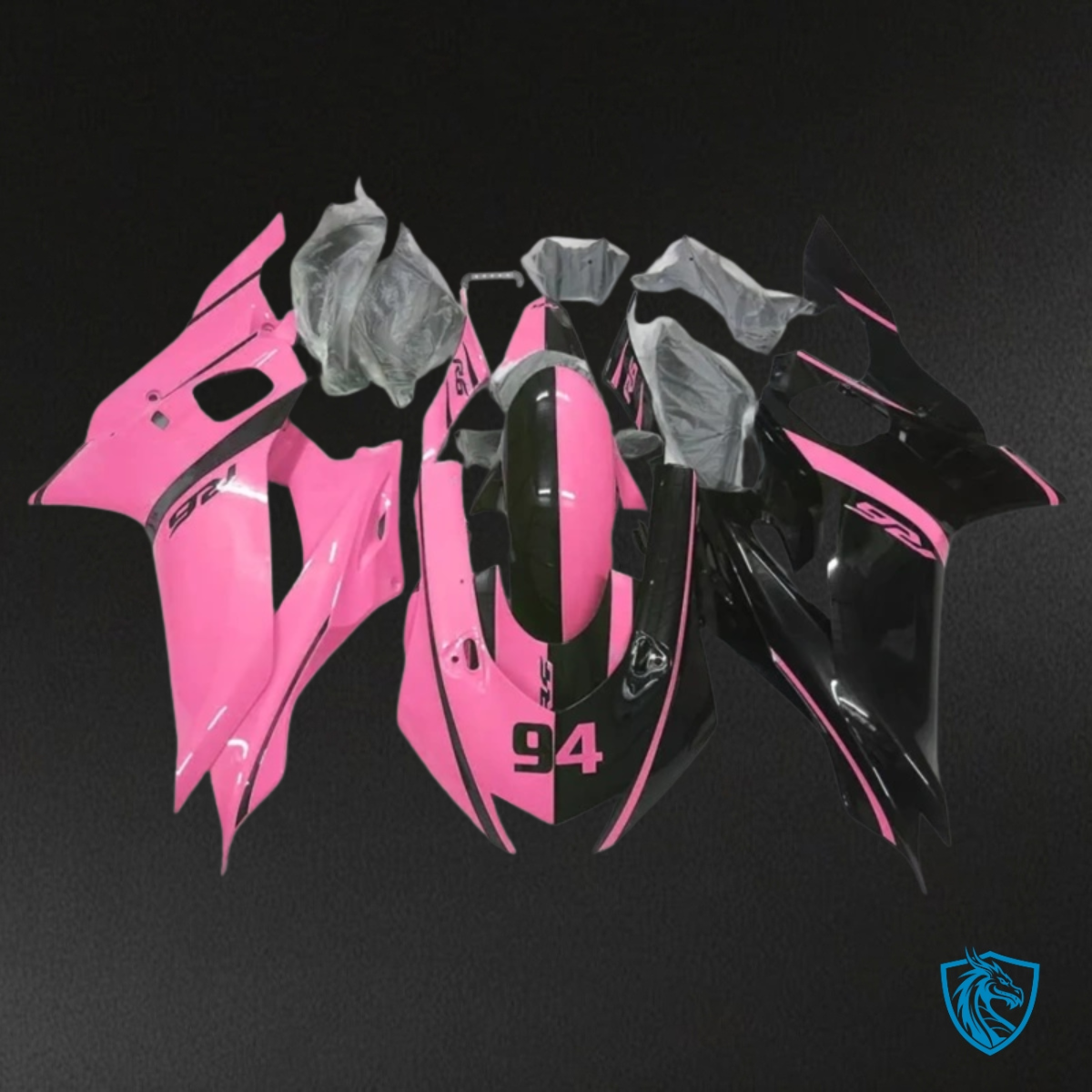Yamaha YZF R6 (2017-2019) Black & Pink Fairing Kit - Aftermarket ABS Bodywork