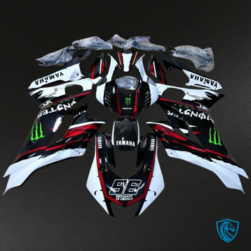 Yamaha YZF R6 (2017-2019) Black, White & Red - Custom ABS Fairing Kit