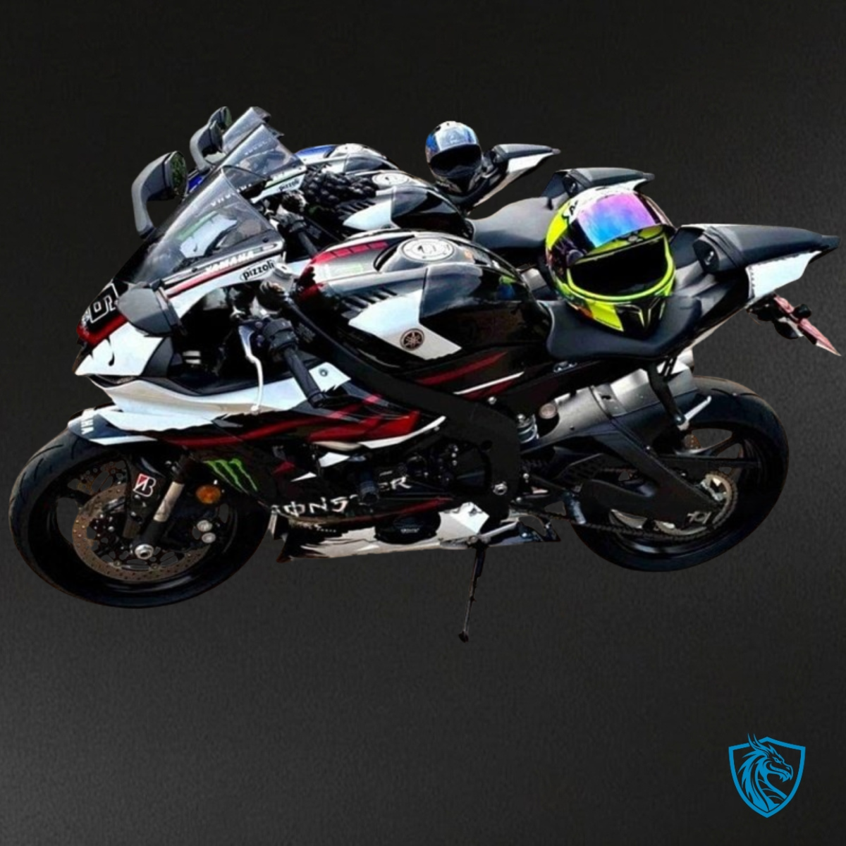 Yamaha YZF R6 (2017-2019) Black, White & Red - Custom ABS Fairing Kit