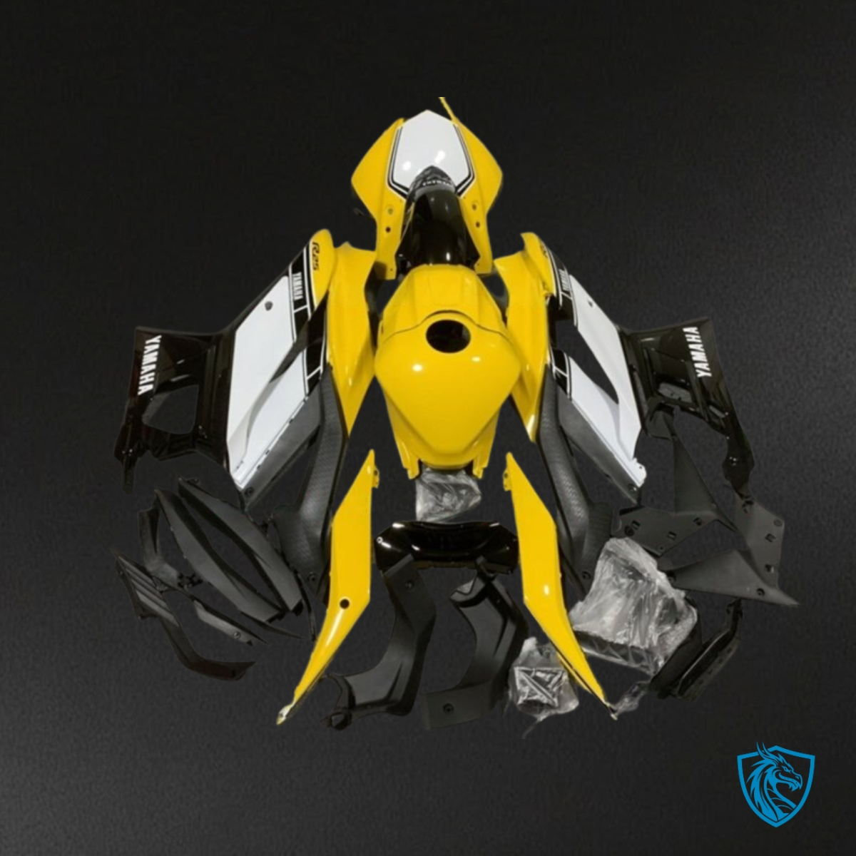 Yamaha YZF R6 (2017-2019) Glossy Yellow, Black & White Fairing Kit - Aftermarket ABS Bodywork