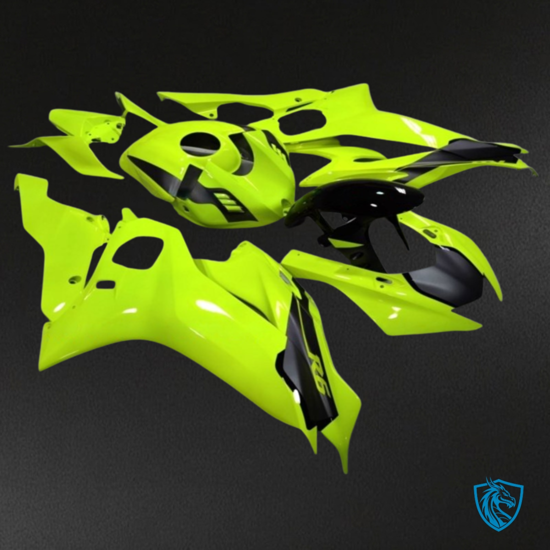 Yamaha YZF R6 (2017-2019) Neon Yellow & Black - Custom ABS Fairing Kit