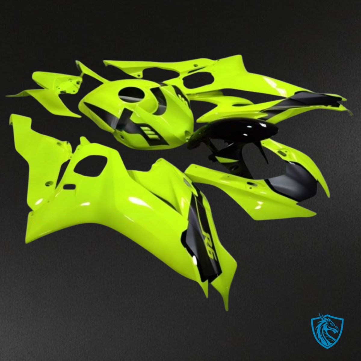 Yamaha YZF R6 (2017-2019) Neon Yellow & Black - Custom ABS Fairing Kit