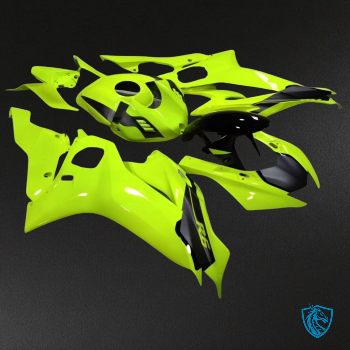 Yamaha YZF R6 (2017-2019) Black & Gloss Yellow - Custom ABS Fairing Kit