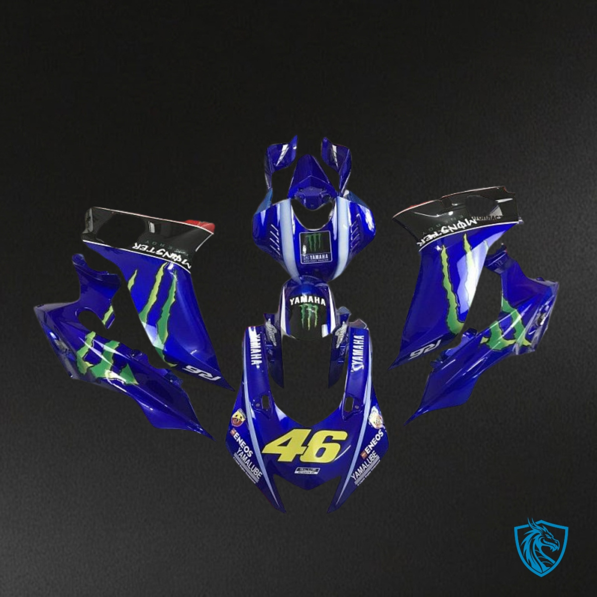 Yamaha YZF R6 (2017-2019) Blue, Black & Red Monster - MERGEment Motorcycle Fairings Kit