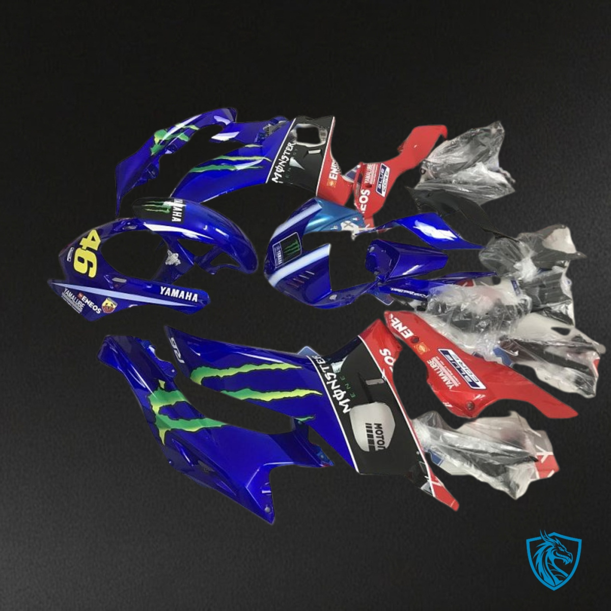 Yamaha YZF R6 (2017-2019) Blue, Black & Red Monster - MERGEment Motorcycle Fairings Kit