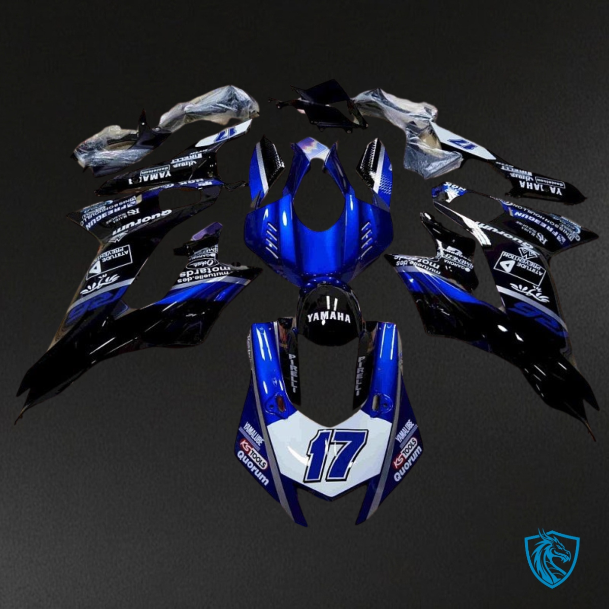 Yamaha YZF R6 (2017-2019) Blue, Black & White Fairing Kit - Aftermarket ABS Bodywork