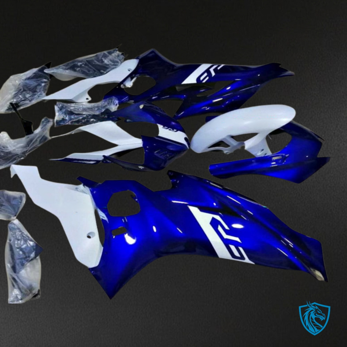 Yamaha YZF R6 (2017-2019) Blue & White Glossy Fairing Kit - Aftermarket ABS Bodywork