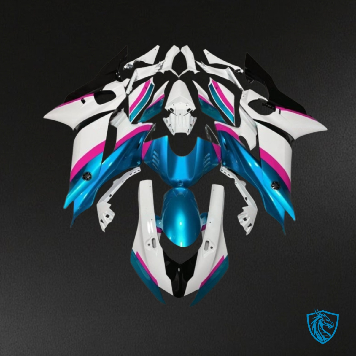 Yamaha YZF R6 (2017-2019) Light Blue, White & Gloss Pink - MERGEment Motorcycle Fairings Kit