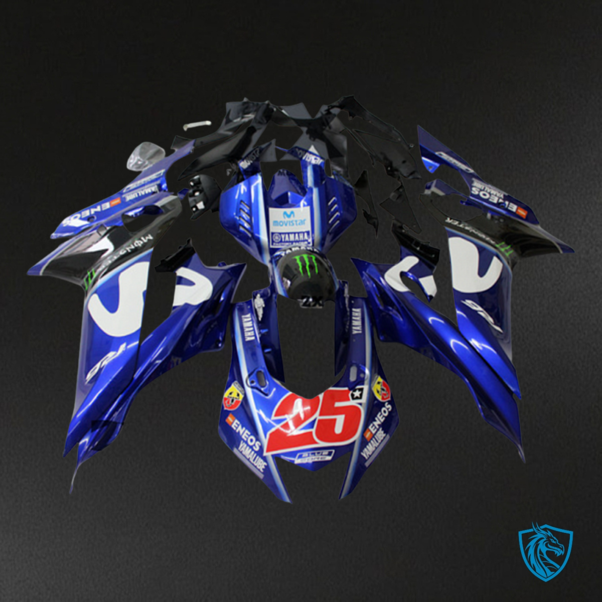 Yamaha YZF R6 (2017-2019) Blue,White & Red Movistar Glossy Fairing Kit | ABS Bodywork