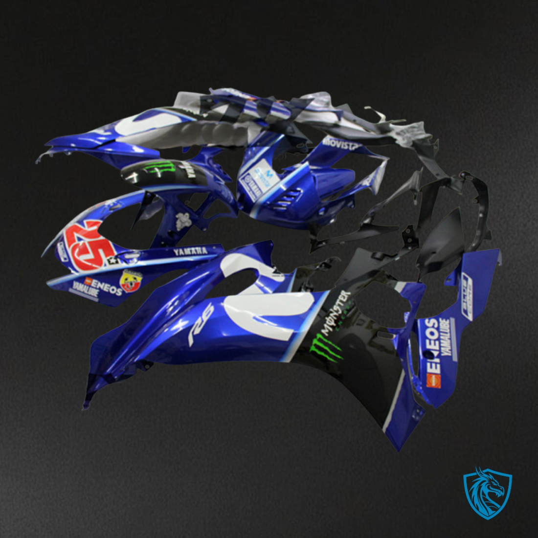Yamaha YZF R6 (2017-2019) Blue,White & Red Movistar Glossy Fairing Kit | ABS Bodywork