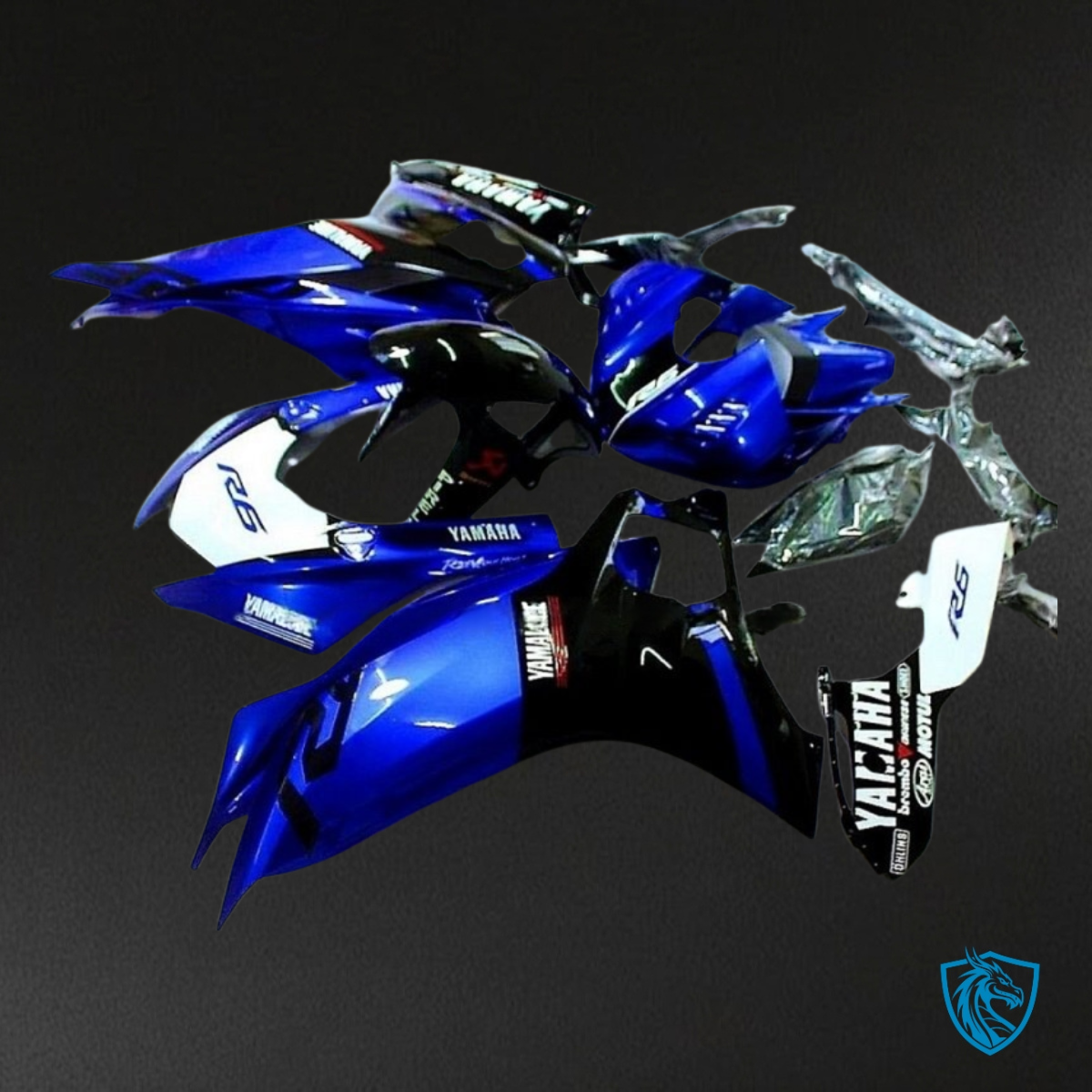 Yamaha YZF R6 (2017-2019) Blue, White & Black - MERGEment Motorcycle Fairings Kit