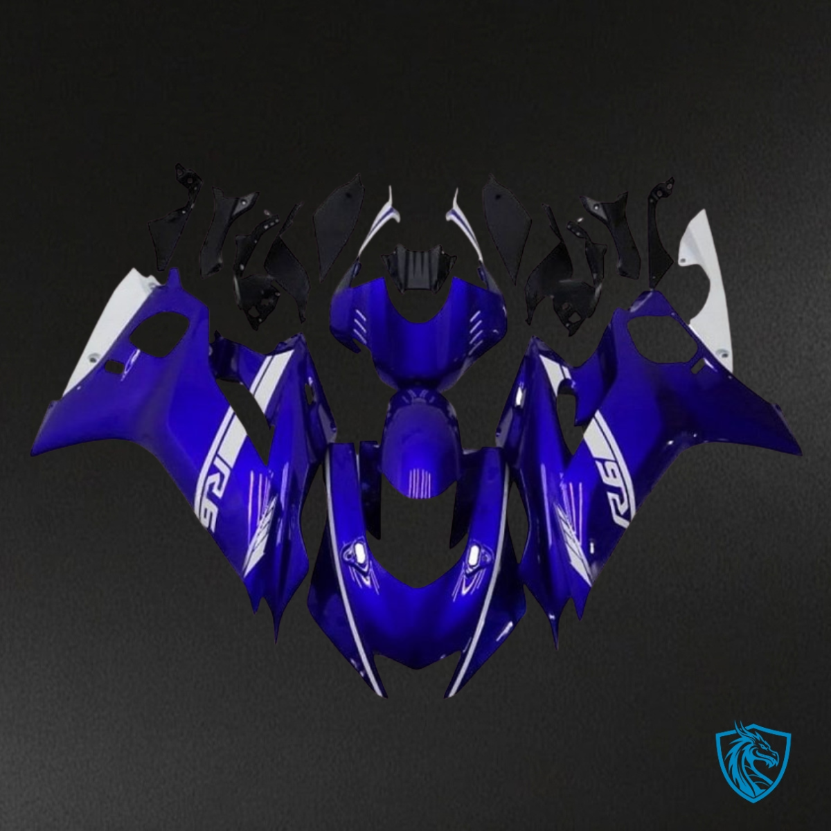 Yamaha YZF R6 (2017-2019) Blue & White Logo Fairing Kit - Aftermarket ABS Bodywork