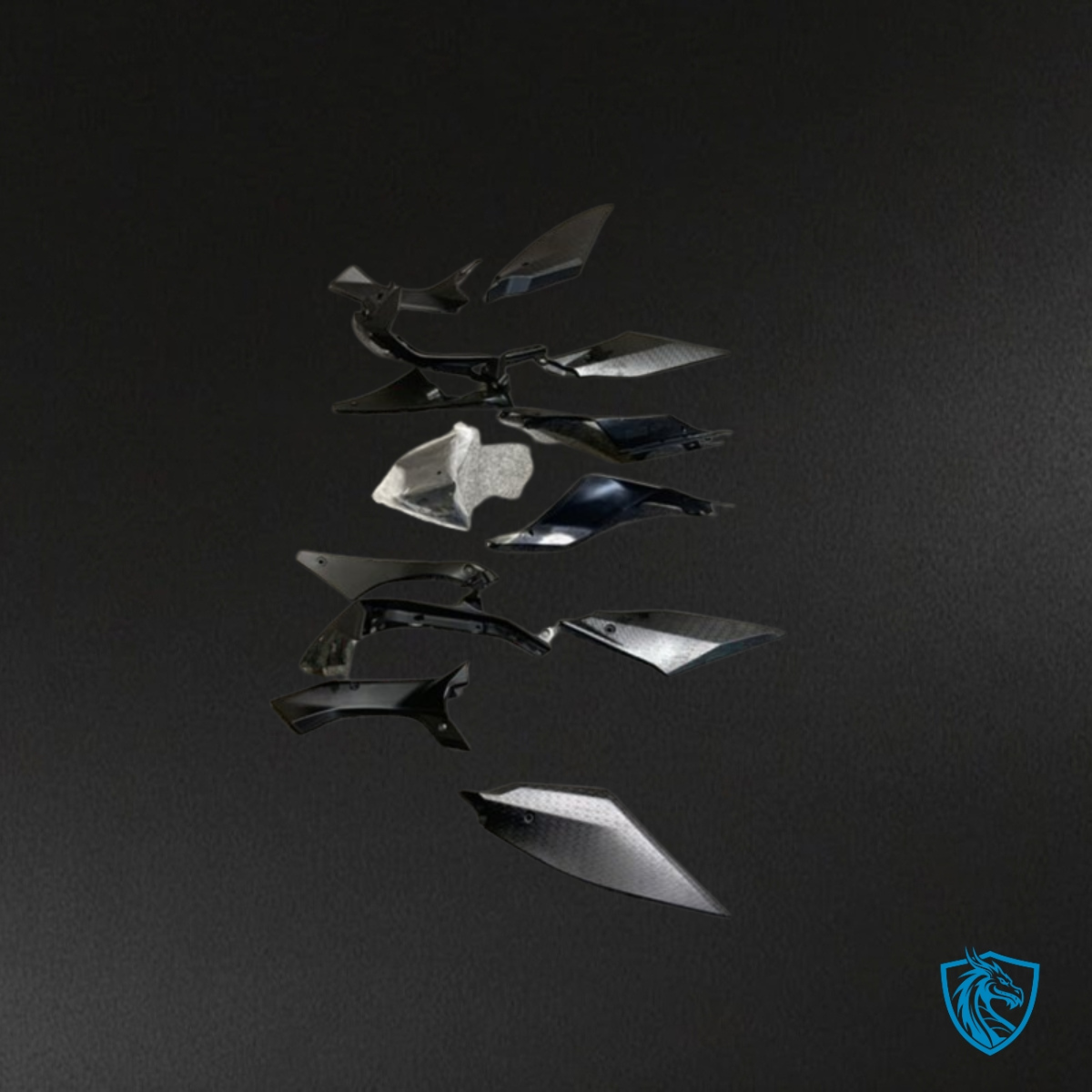 Yamaha YZF R6 (2017-2019) Black & Blue Carbon Fiber - Custom ABS Fairing Kit
