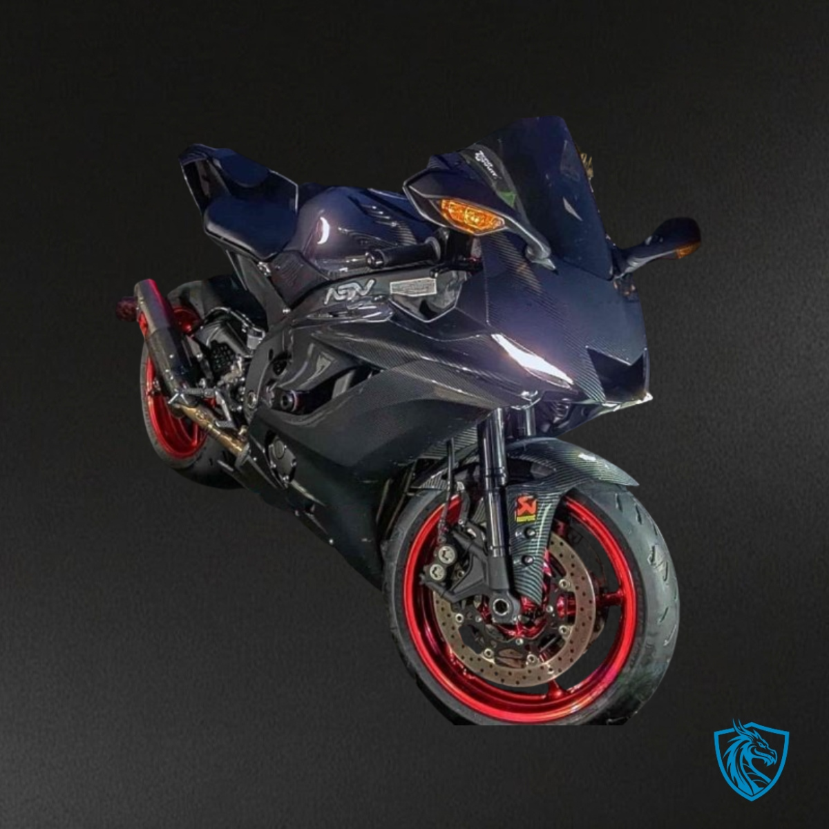 Yamaha YZF R6 (2017-2019) Glossy Black Carbon Fiber Fairing Kit | ABS Bodywork
