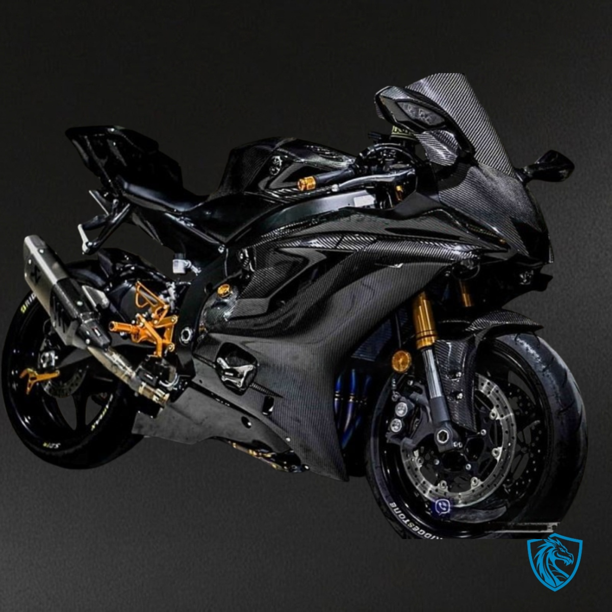 Yamaha YZF R6 (2017-2019) Glossy Black Carbon Fiber Fairing Kit | ABS Bodywork