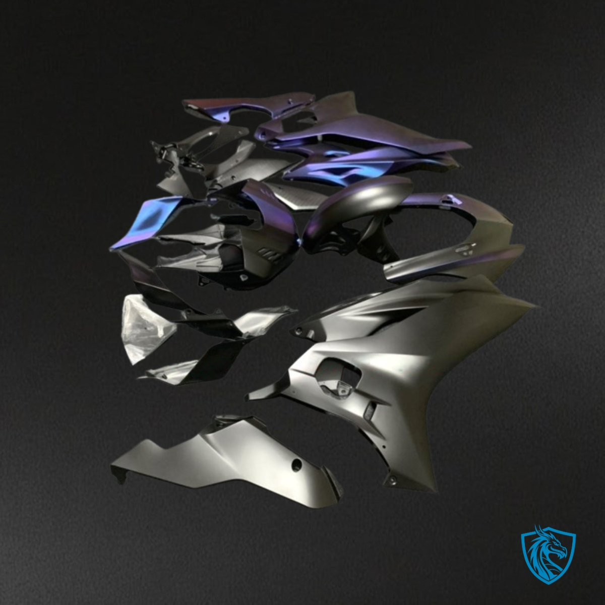 Yamaha YZF R6 (2017-2019) Blue & Black Chameleon Effect - MERGEment Motorcycle Fairings Kit