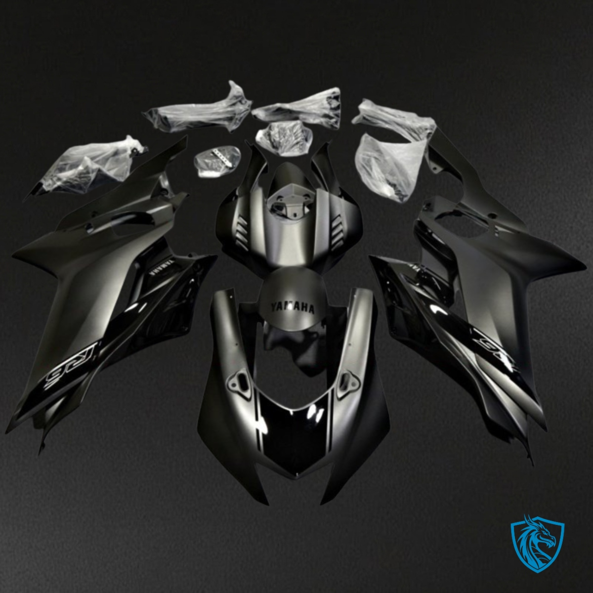 Yamaha YZF R6 (2017-2019) Dark Black Fairing Kit - Aftermarket ABS Bodywork