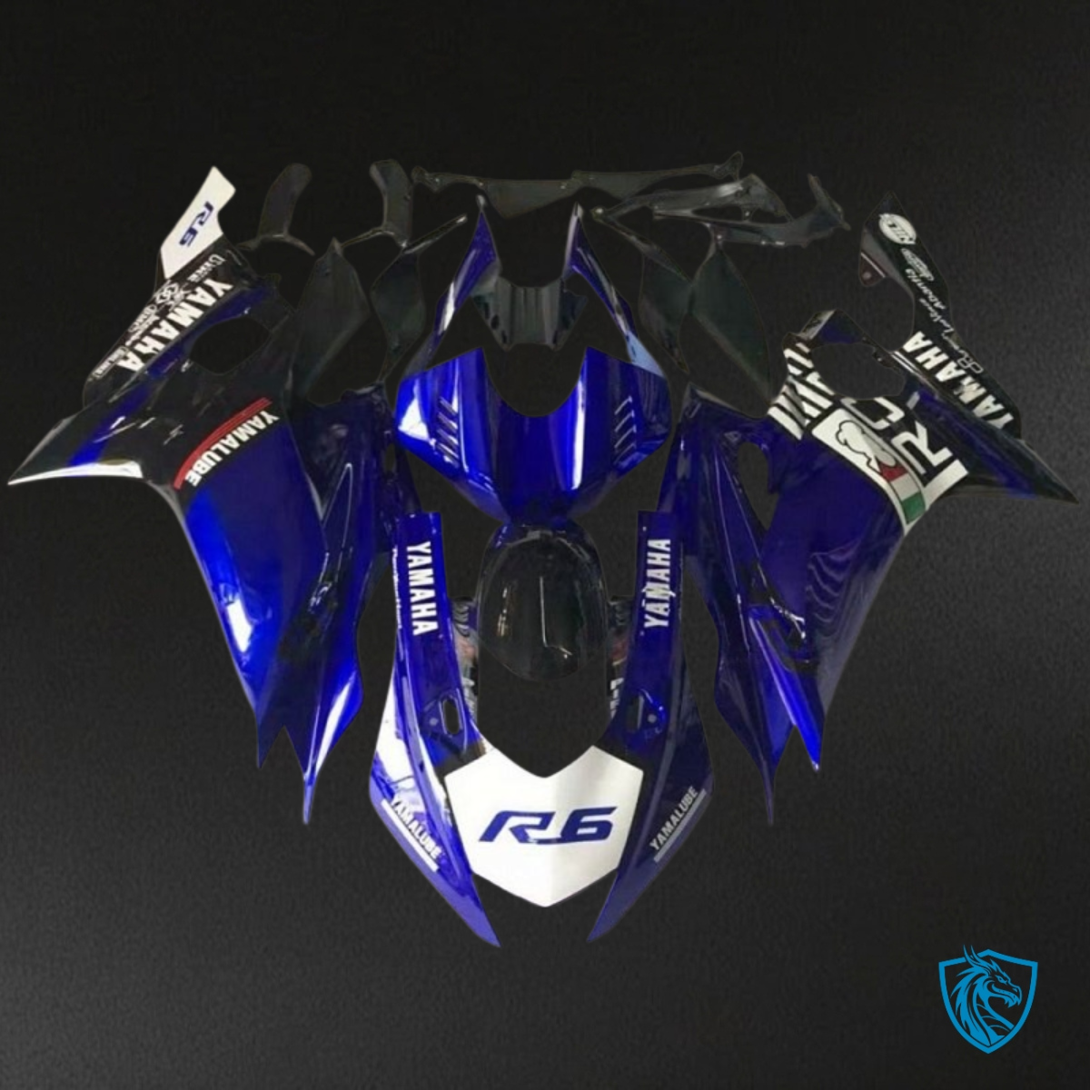Yamaha YZF R6 (2017-2019) Dark Blue, White & Black - Custom ABS Fairing Kit
