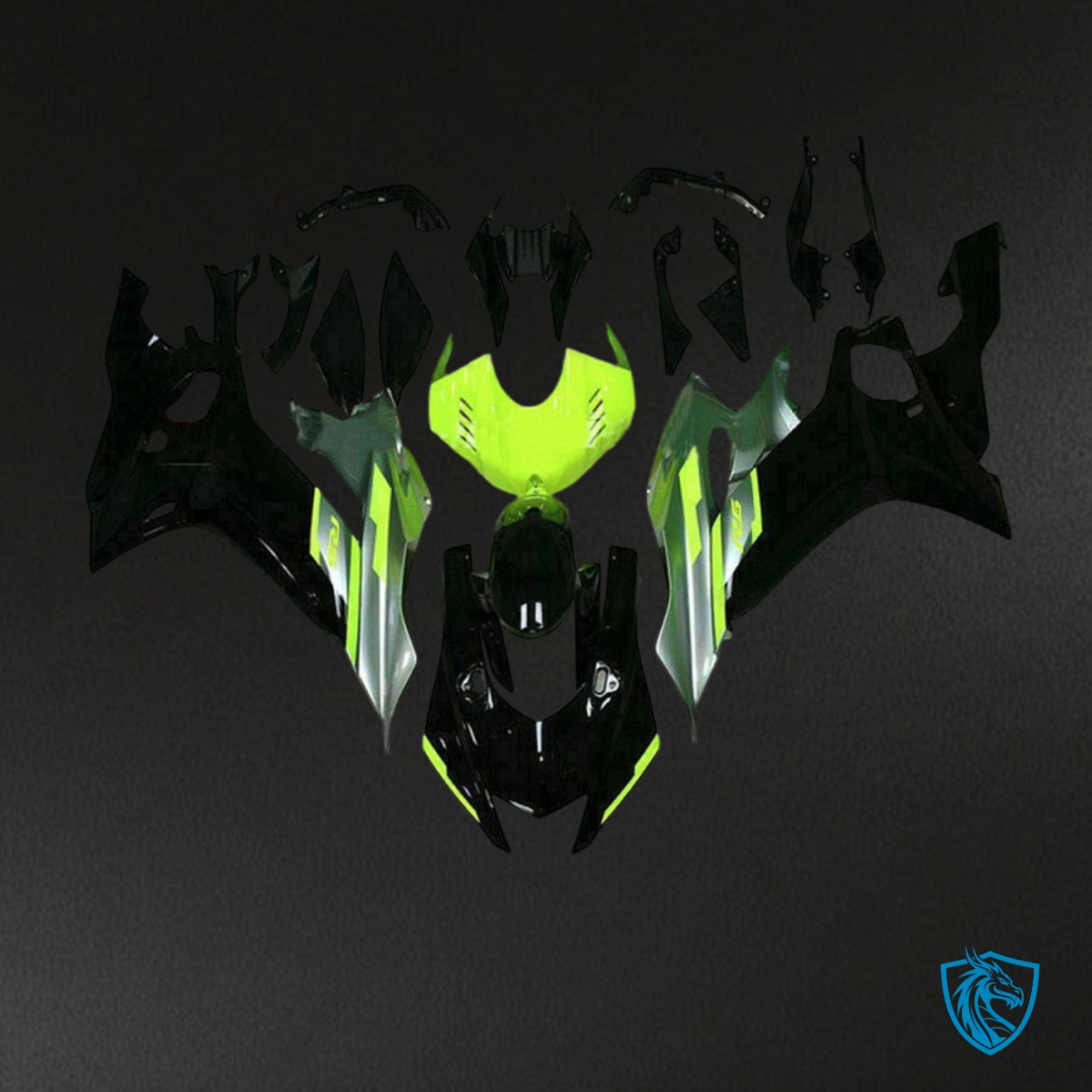 Yamaha YZF R6 (2017-2019) Black & Neon Green - MERGEment Motorcycle Fairings Kit