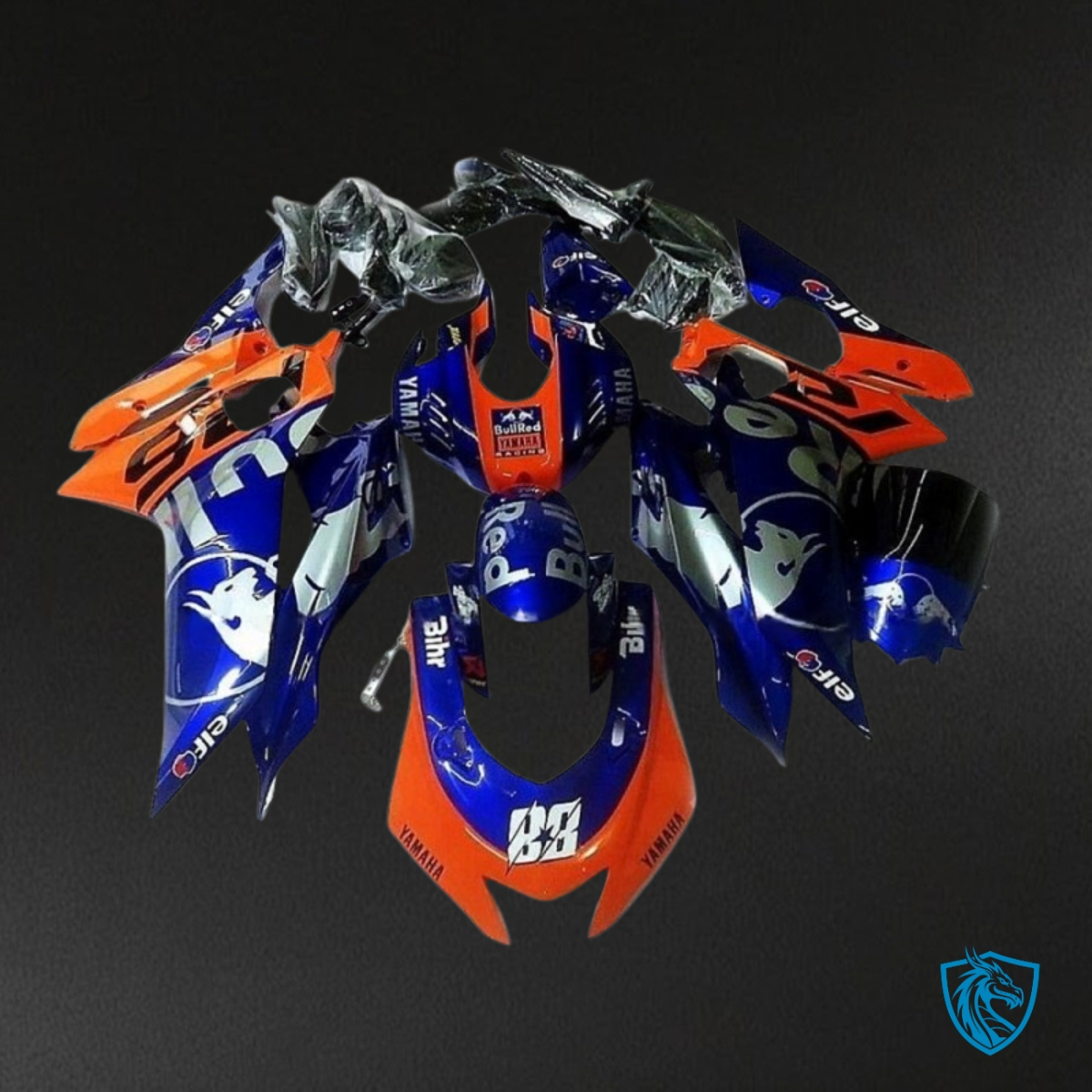 Yamaha YZF R6 (2017-2019) Gray, Orange & Blue Bull Fairing Kit - Aftermarket ABS Bodywork