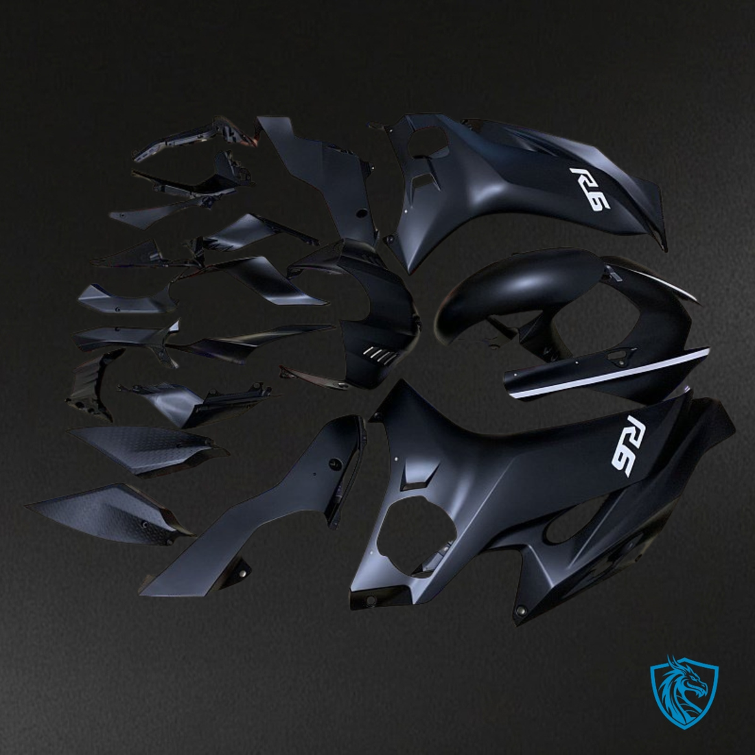 Yamaha YZF R6 (2017-2019) Matte Black - Custom ABS Fairing Kit