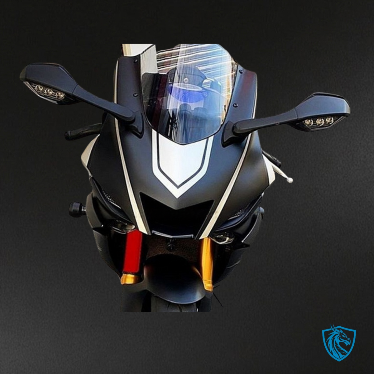 Yamaha YZF R6 (2017-2019) Matte Black, Silver & White Stripe - Custom ABS Fairing Kit