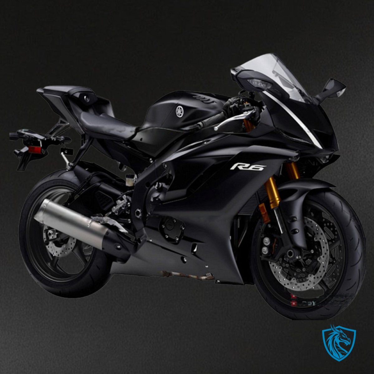 Yamaha YZF R6 (2017-2019) Matte Black & White Logo - MERGEment Motorcycle Fairings Kit