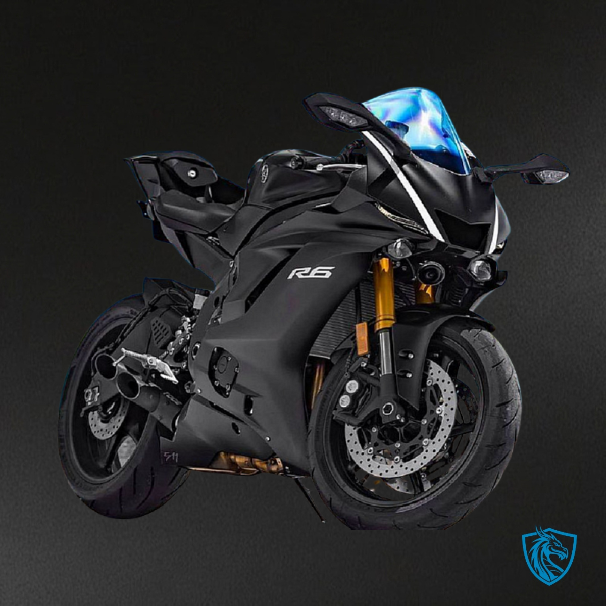 Yamaha YZF R6 (2017-2019) Matte Black & White Logo - MERGEment Motorcycle Fairings Kit