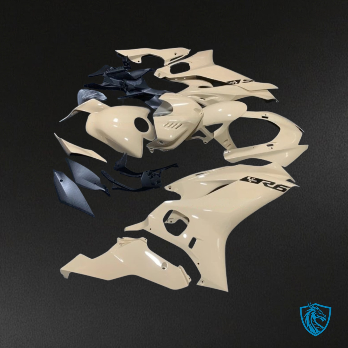 Yamaha YZF R6 (2017-2019) Beige & Black Fairings Kit | ABS Bodywork