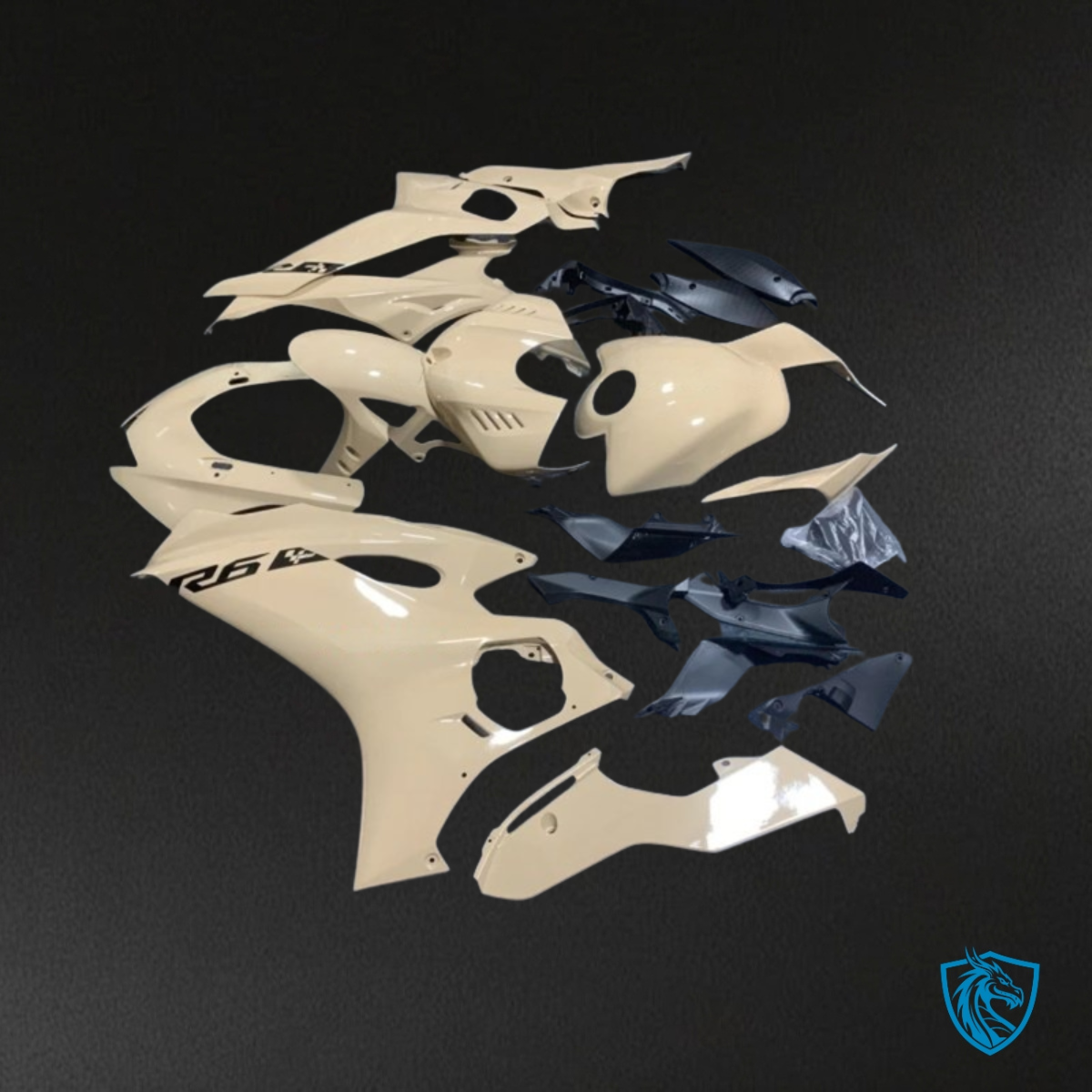 Yamaha YZF R6 (2017-2019) Beige & Black Fairings Kit | ABS Bodywork