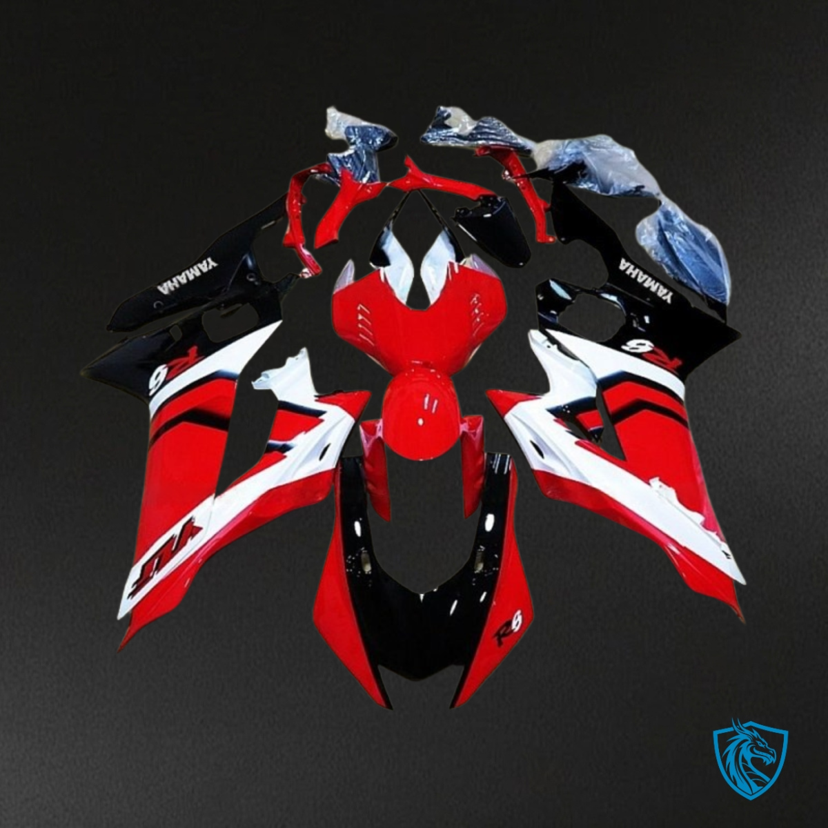 Yamaha YZF R6 (2017-2019) Red,White & Black Gloss Fairing Kit - Aftermarket ABS Bodywork