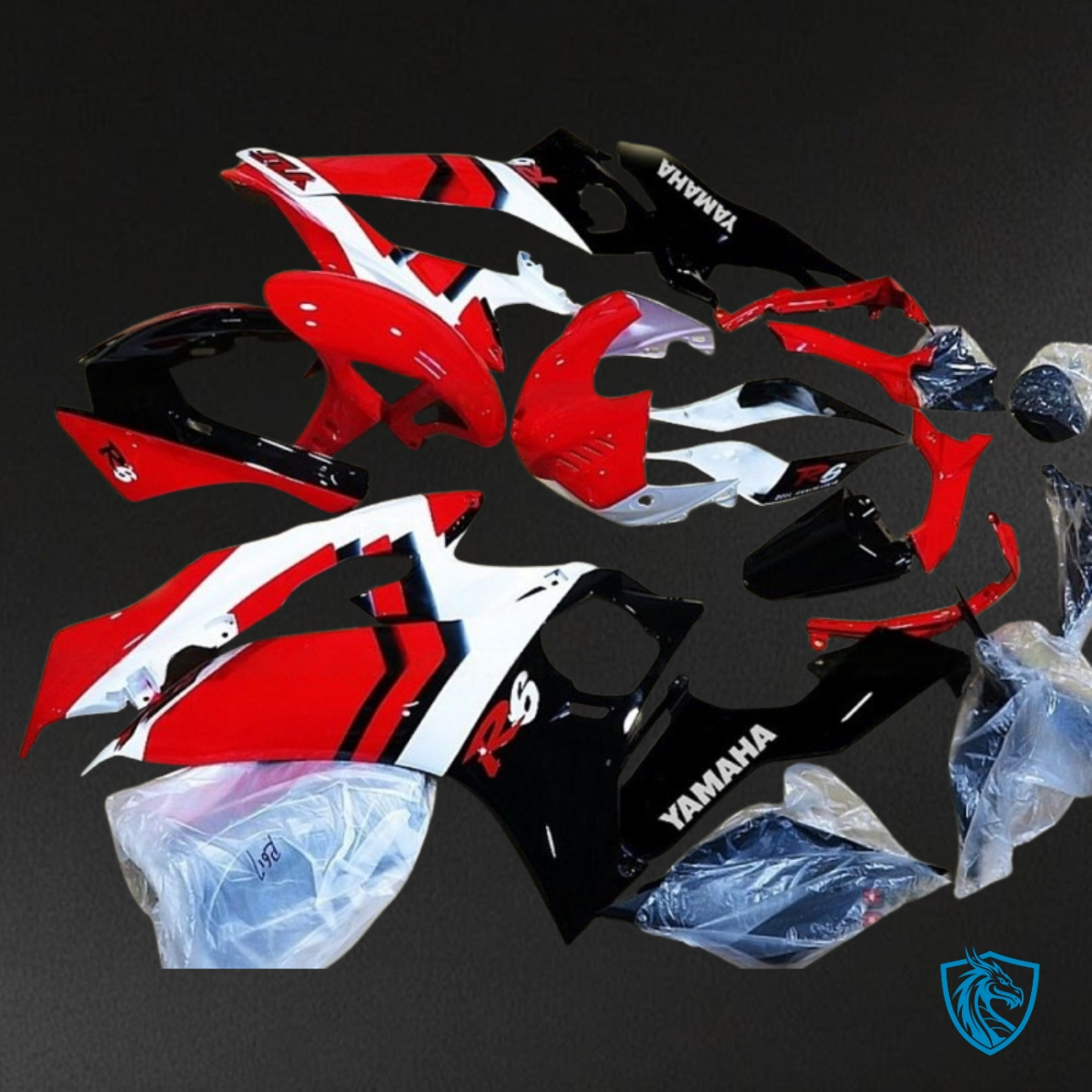 Yamaha YZF R6 (2017-2019) Red,White & Black Gloss Fairing Kit - Aftermarket ABS Bodywork