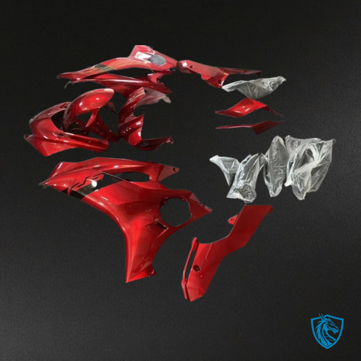 Yamaha YZF R6 (2017-2019) Red & Black Logos Fairings Kit | ABS Bodywork