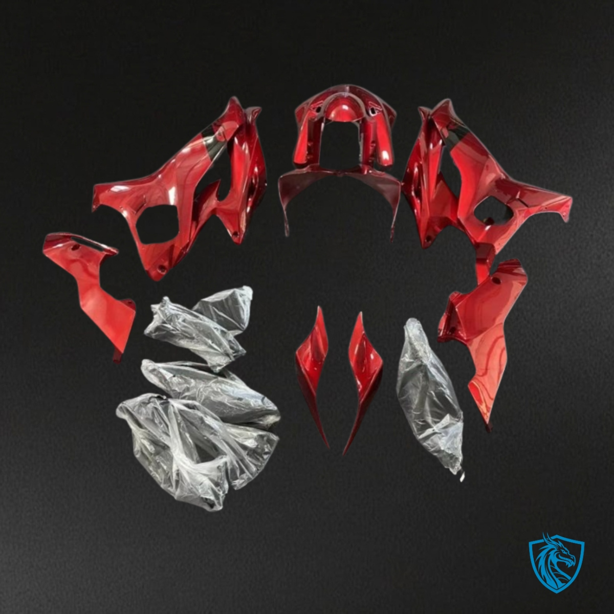 Yamaha YZF R6 (2017-2019) Red & Black Logos Fairings Kit | ABS Bodywork