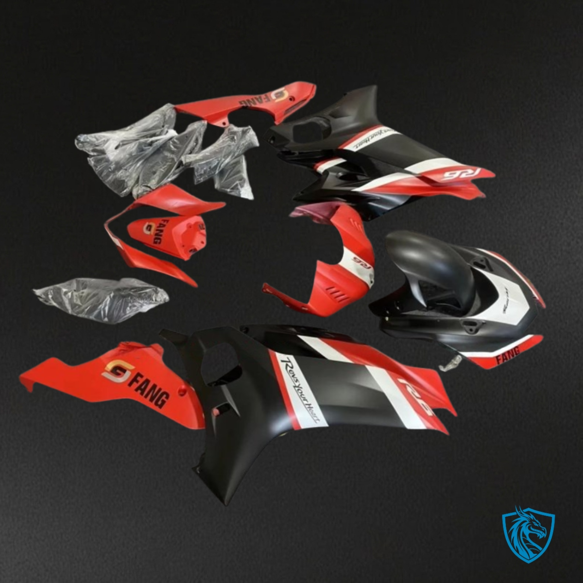 Yamaha YZF R6 (2017-2019) Red, Black & White - MERGEment Motorcycle Fairings Kit