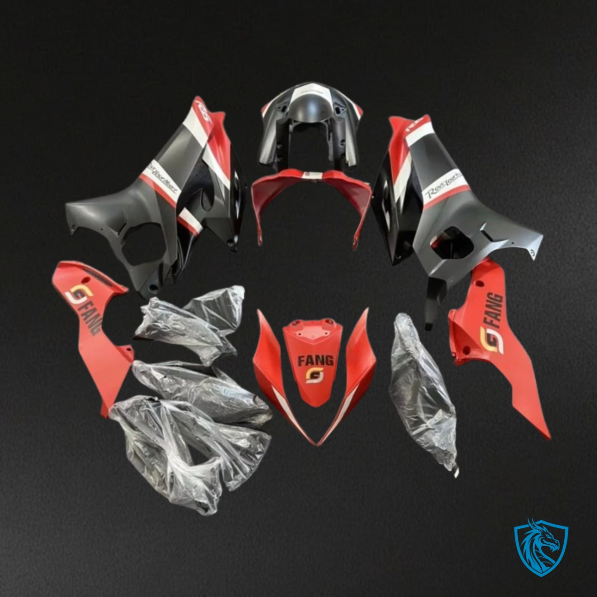 Yamaha YZF R6 (2017-2019) Red, Black & White - MERGEment Motorcycle Fairings Kit