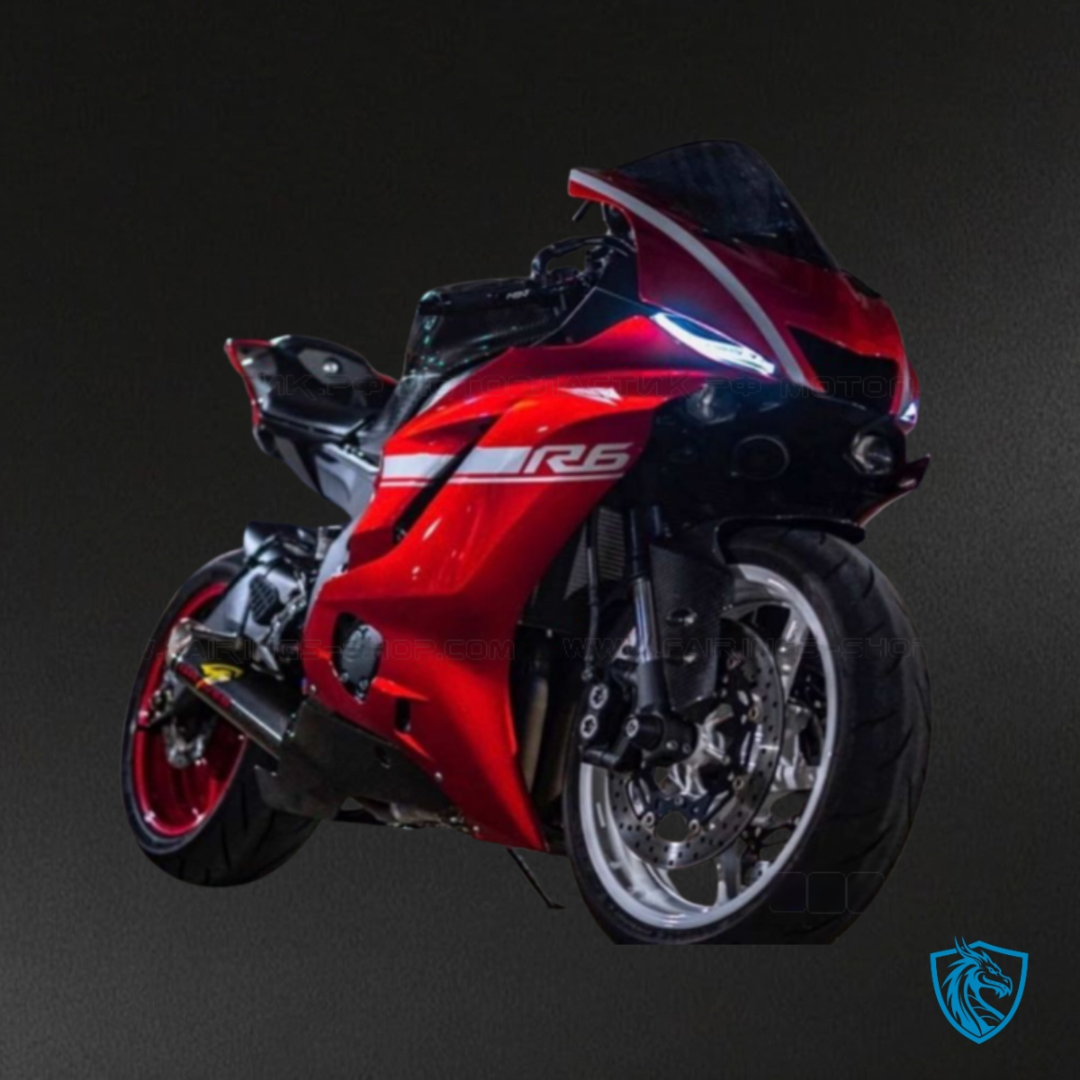 Yamaha YZF R6 (2017-2019) Gloss Red & Black Stripe Fairing Kit | ABS Bodywork