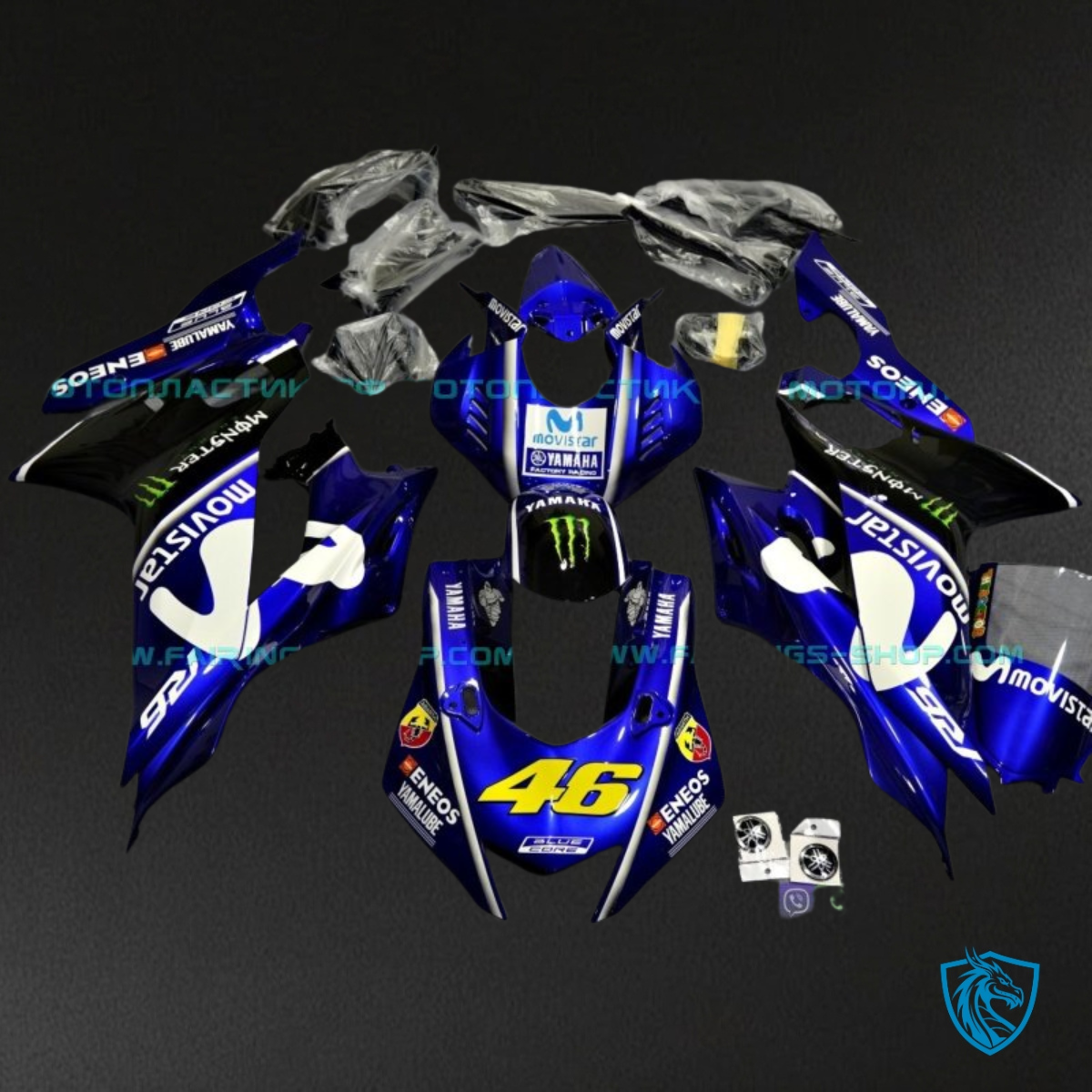 Yamaha YZF R6 (2017-2019) Blue, White & Black Fairing Kit - Aftermarket ABS Bodywork