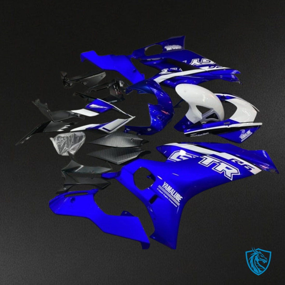 Yamaha YZF R6 (2017-2019) Glossy Blue & White - Custom ABS Fairing Kit