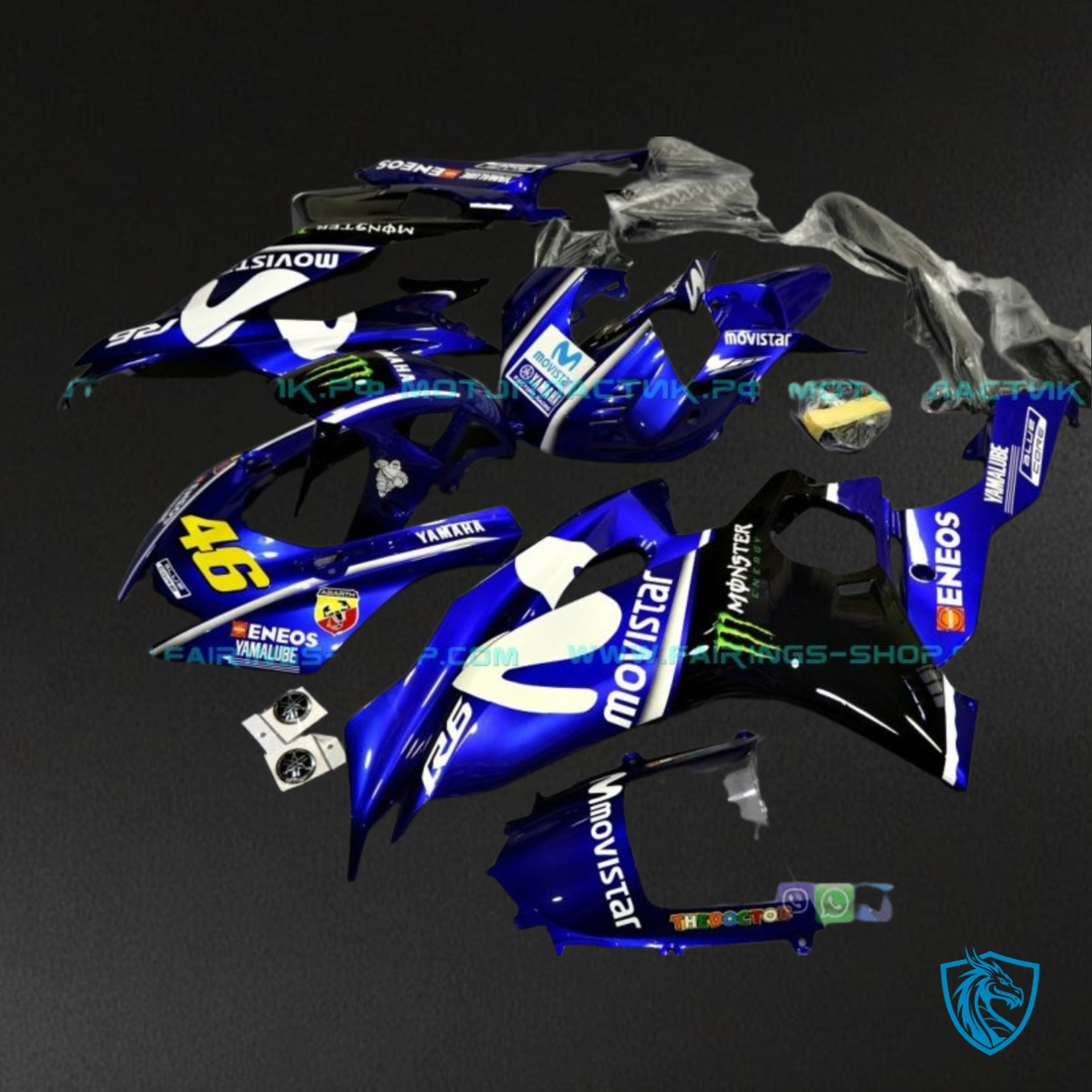 Yamaha YZF R6 (2017-2019) Blue, White & Black Fairing Kit - Aftermarket ABS Bodywork
