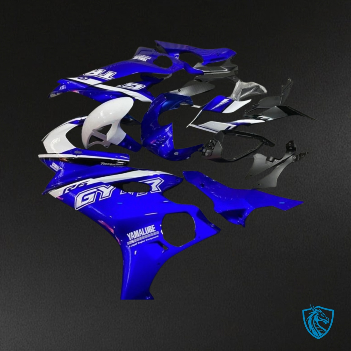 Yamaha YZF R6 (2017-2019) Glossy Blue & White - Custom ABS Fairing Kit