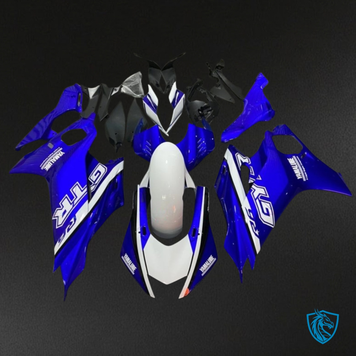 Yamaha YZF R6 (2017-2019) Glossy Blue & White - Custom ABS Fairing Kit
