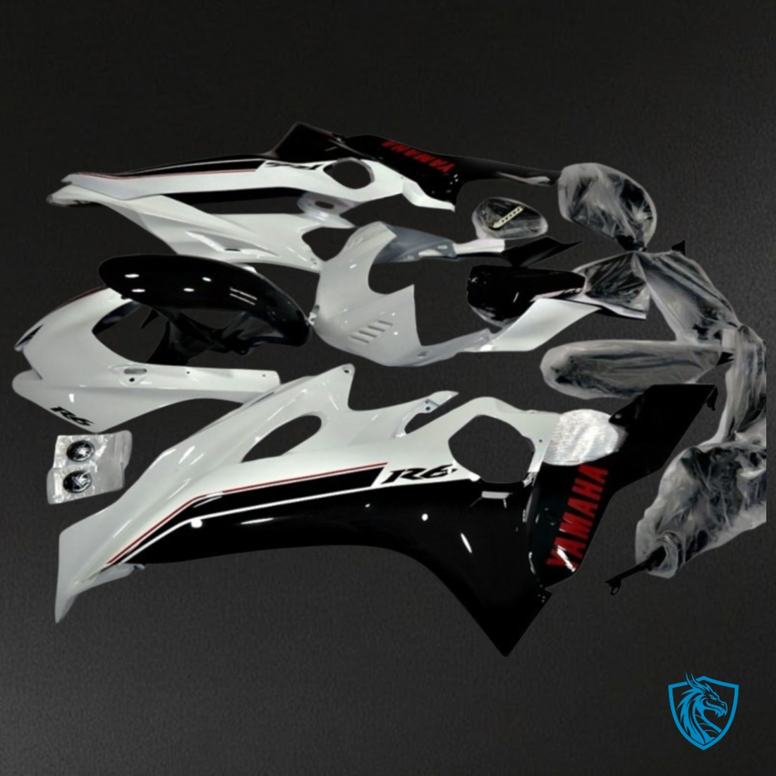 Yamaha YZF R6 (2017-2019) Gloss White, Black & Red - MERGEment Motorcycle Fairings Kit