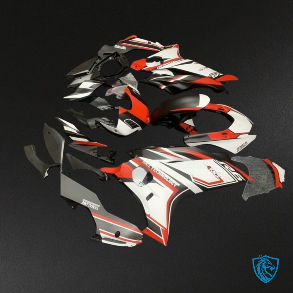 Yamaha YZF R6 (2017-2019) White, Black & Red Fairings Kit | ABS Bodywork