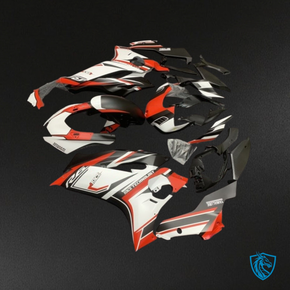 Yamaha YZF R6 (2017-2019) White, Black & Red Fairings Kit | ABS Bodywork