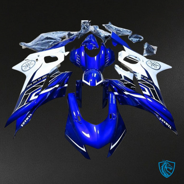 Yamaha YZF R6 (2017-2019) White & Glossy Blue - MERGEment Motorcycle Fairings Kit