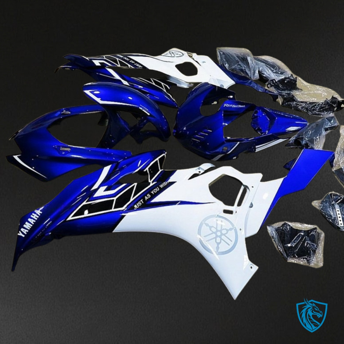 Yamaha YZF R6 (2017-2019) White & Glossy Blue - MERGEment Motorcycle Fairings Kit